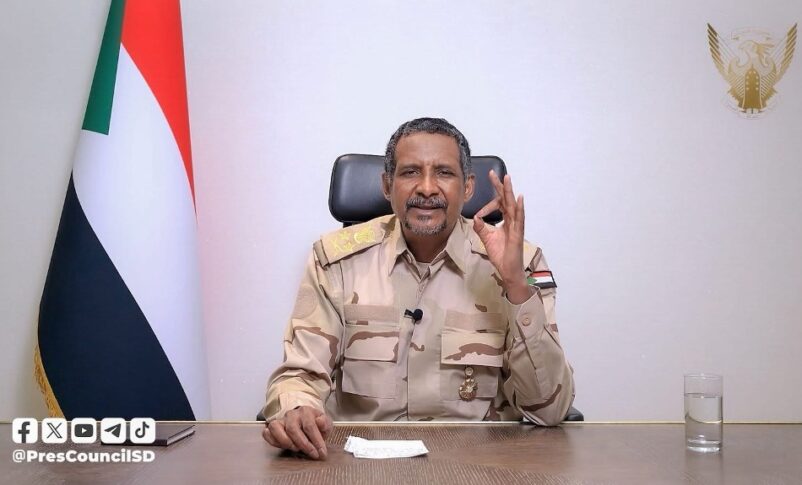RSF-leader-Mohamed-Hamdan-Daglo-speaks-on-October-21-2025-802x485